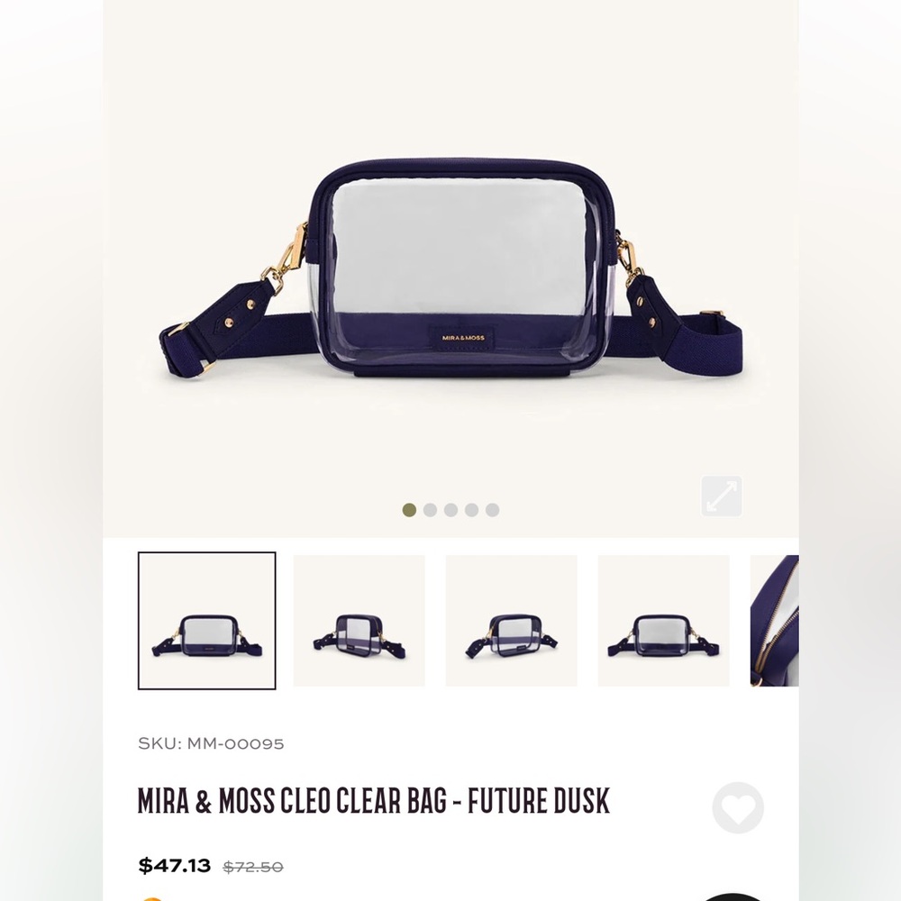Navy Clear Crossbody Bag